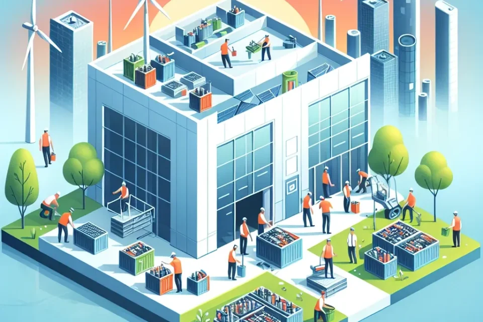 "New battery recycling startup facility funded by U.S. Energy Department, showcasing advanced technology for sustainable energy solutions."